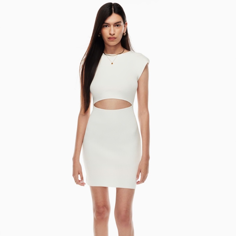 Wilfred Free Aritzia Cut-Out Knit Ribbed Mini dress xxs